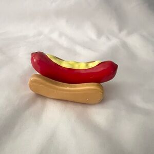 Vintage Hot Dog Salt & Pepper Shakers Unique Red Brown